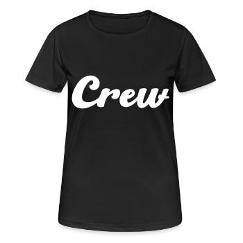 crew - Frauen T-Shirt atmungsaktiv - Schwarz - Vorne - AI Model Female 172 light (172cm)