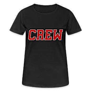 Crew - Frauen T-Shirt atmungsaktiv - Schwarz - Vorne - AI Model Female 172 light (172cm)