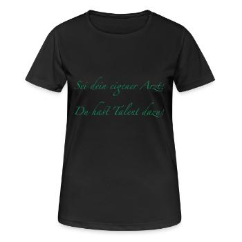 dein eigener Arzt - Frauen T-Shirt atmungsaktiv - Schwarz - Vorne - AI Model Female 172 light (172cm)