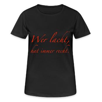 qui rit - T-shirt respirant Femme - noir - Devant - AI Model Female 172 light (172cm)