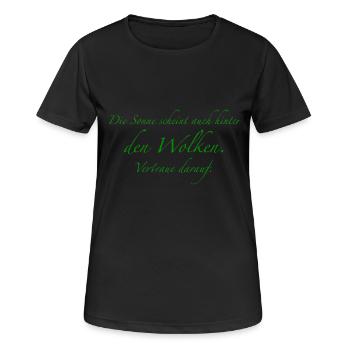 Le soleil brille derrière les nuages - T-shirt respirant Femme - noir - Devant - AI Model Female 172 light (172cm)