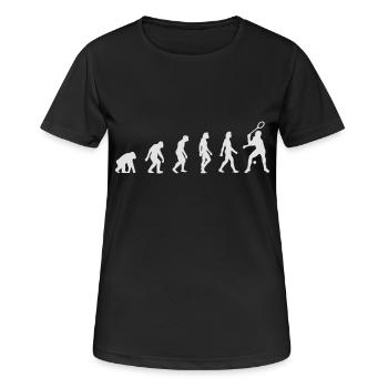 Die Evolution von Squash - Frauen T-Shirt atmungsaktiv - Schwarz - Vorne - AI Model Female 172 light (172cm)