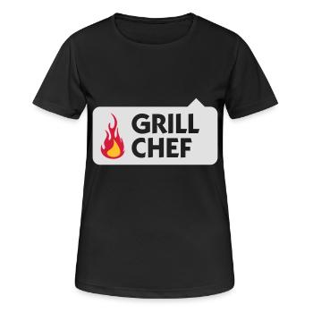 Je suis le chef Grill! - T-shirt respirant Femme - noir - Devant - AI Model Female 172 light (172cm)