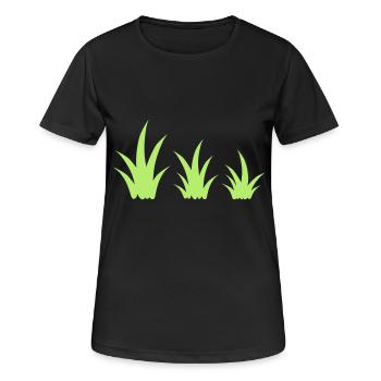 Gras Grasbüschel Vorlage Dekoration Clipart Design - Frauen T-Shirt atmungsaktiv - Schwarz - Vorne - AI Model Female 172 light (172cm)