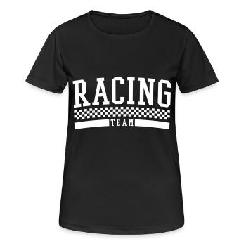 Racing Team - Frauen T-Shirt atmungsaktiv - Schwarz - Vorne - AI Model Female 172 light (172cm)