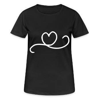 Herz Emoji Skizze - Frauen T-Shirt atmungsaktiv - Schwarz - Vorne - AI Model Female 172 light (172cm)