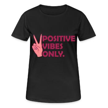 Citer les ondes positives uniquement - T-shirt respirant Femme - noir - Devant - AI Model Female 172 light (172cm)