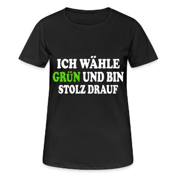 Je vote vert et j’en suis fier - T-shirt respirant Femme - noir - Devant - AI Model Female 172 light (172cm)