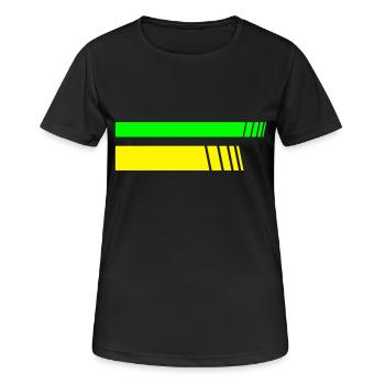 2 Stripes - Frauen T-Shirt atmungsaktiv - Schwarz - Vorne - AI Model Female 172 light (172cm)