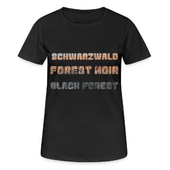Schwarzwald - Frauen T-Shirt atmungsaktiv - Schwarz - Vorne - AI Model Female 172 light (172cm)