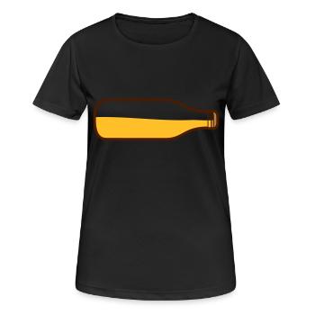 Beer bottle lying down - Women's Breathable T-Shirt - black - Front - AI Model Female 172 light (172cm)
