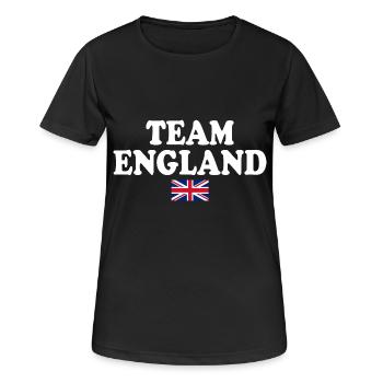 England - Frauen T-Shirt atmungsaktiv - Schwarz - Vorne - AI Model Female 172 light (172cm)