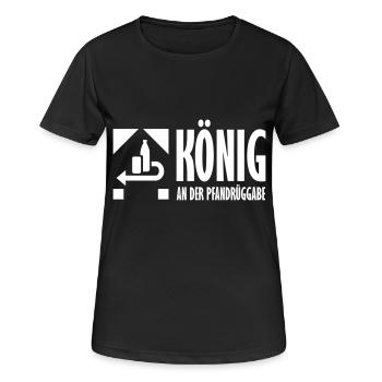 Pleite Pfand König Pfandflaschen - Frauen T-Shirt atmungsaktiv - Schwarz - Vorne - AI Model Female 172 light (172cm)