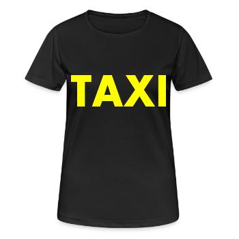 Taxi - Frauen T-Shirt atmungsaktiv - Schwarz - Vorne - AI Model Female 172 light (172cm)