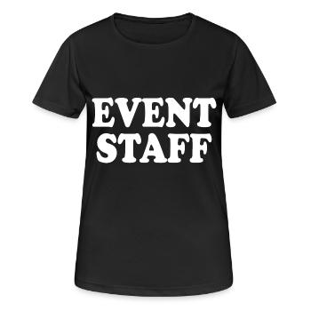 Event staff - Frauen T-Shirt atmungsaktiv - Schwarz - Vorne - AI Model Female 172 light (172cm)