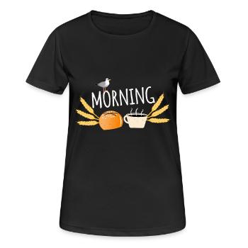 Good morning - Women's Breathable T-Shirt - black - Front - AI Model Female 172 light (172cm)