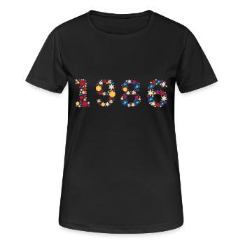 Flowers 1986 - Women's Breathable T-Shirt - black - Front - AI Model Female 172 light (172cm)