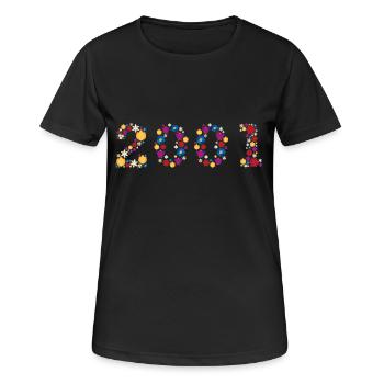 Flowers 2001 - Women's Breathable T-Shirt - black - Front - AI Model Female 172 light (172cm)