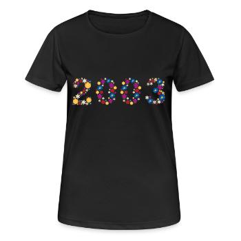 Flowers 2003 - Women's Breathable T-Shirt - black - Front - AI Model Female 172 light (172cm)