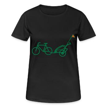 Bike trailer - Women's Breathable T-Shirt - black - Front - AI Model Female 172 light (172cm)