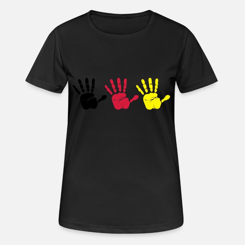 Empreinte de main Trio - T-shirt respirant Femme - noir