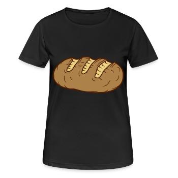 laib brot scheibe hunger toast lecker baecker back - Frauen T-Shirt atmungsaktiv - Schwarz - Vorne - AI Model Female 172 light (172cm)