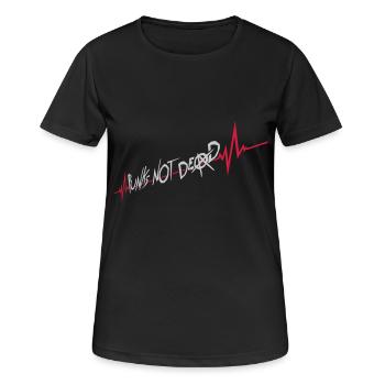 punks not dead Zitat - Frauen T-Shirt atmungsaktiv - Schwarz - Vorne - AI Model Female 172 light (172cm)