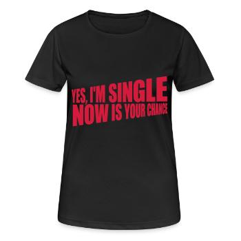 célibataire maintenant votre chance - T-shirt respirant Femme - noir - Devant - AI Model Female 172 light (172cm)