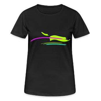 Conception de coup de pinceau - T-shirt respirant Femme - noir - Devant - AI Model Female 172 light (172cm)