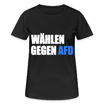 Wählen gegen afd - Frauen T-Shirt atmungsaktiv - Schwarz - Vorne - AI Model Female 172 light (172cm)