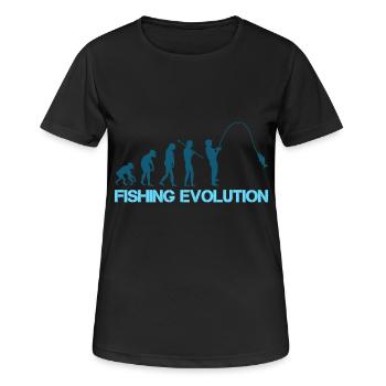 Fishing Evolution - Women's Breathable T-Shirt - black - Front - AI Model Female 172 light (172cm)