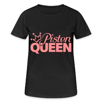Pisten Queen Skifahrer lustige witzige Geschenke - Frauen T-Shirt atmungsaktiv - Schwarz - Vorne - AI Model Female 172 light (172cm)