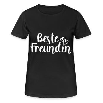 Beste Freundin Herzchen - Frauen T-Shirt atmungsaktiv - Schwarz - Vorne - AI Model Female 172 light (172cm)