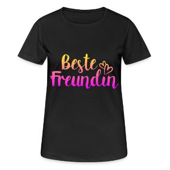 Beste Freundin Herzchen - Frauen T-Shirt atmungsaktiv - Schwarz - Vorne - AI Model Female 172 light (172cm)
