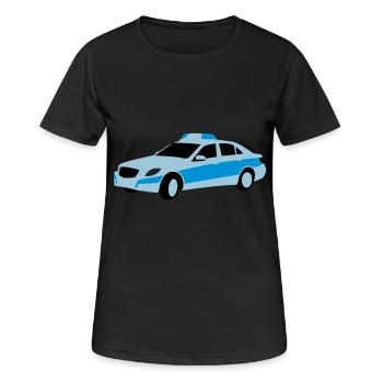 polizei - Frauen T-Shirt atmungsaktiv - Schwarz - Vorne - AI Model Female 172 light (172cm)