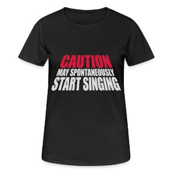 peut spontanément commencer à chanter - T-shirt respirant Femme - noir - Devant - AI Model Female 172 light (172cm)