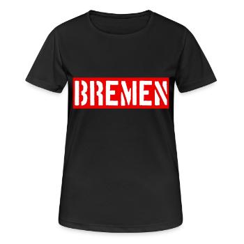 Bremen - Weser - Werder - Hansestadt - Frauen T-Shirt atmungsaktiv - Schwarz - Vorne - AI Model Female 172 light (172cm)