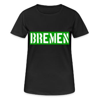 Bremen - Weser - Werder - Hansestadt - Frauen T-Shirt atmungsaktiv - Schwarz - Vorne - AI Model Female 172 light (172cm)