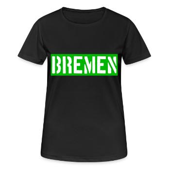 Bremen - Weser - Werder - Hansestadt - Frauen T-Shirt atmungsaktiv - Schwarz - Vorne - AI Model Female 172 light (172cm)