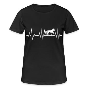 Heartbeat ECG harnais de course cheval de course - T-shirt respirant Femme - noir - Devant - AI Model Female 172 light (172cm)