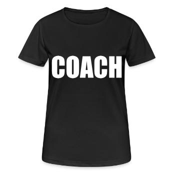 Coach auf dem rücken - Frauen T-Shirt atmungsaktiv - Schwarz - Vorne - AI Model Female 172 light (172cm)