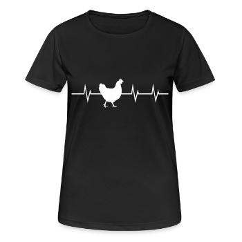 Heartbeat of a Chicken - Frauen T-Shirt atmungsaktiv - Schwarz - Vorne - AI Model Female 172 light (172cm)