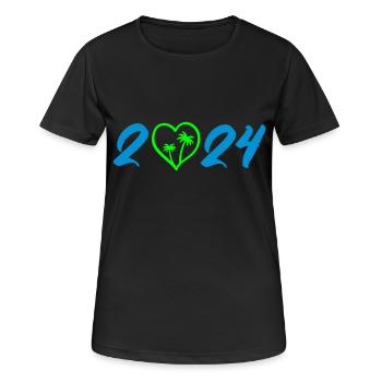 2024 - Women's Breathable T-Shirt - black - Front - AI Model Female 172 light (172cm)