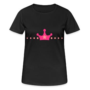 Krone - Frauen T-Shirt atmungsaktiv - Schwarz - Vorne - AI Model Female 172 light (172cm)
