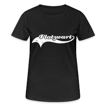 platzwart verwittert - Frauen T-Shirt atmungsaktiv - Schwarz - Vorne - AI Model Female 172 light (172cm)