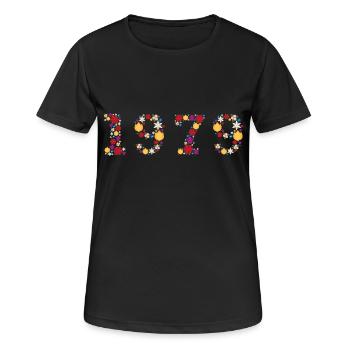 Année 1979 Fleurs - T-shirt respirant Femme - noir - Devant - AI Model Female 172 light (172cm)