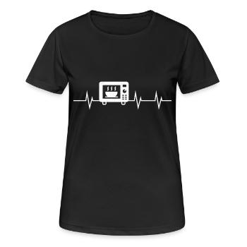 Microwave Love – Mon cœur bat sur simple pression d’un bouton - T-shirt respirant Femme - noir - Devant - AI Model Female 172 light (172cm)