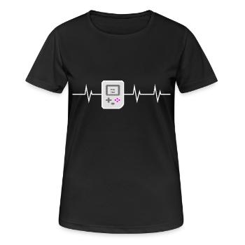Press Start - I love Retro Gaming - Frauen T-Shirt atmungsaktiv - Schwarz - Vorne - AI Model Female 172 light (172cm)