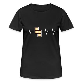 I love Retro Gaming - Block Edition - Frauen T-Shirt atmungsaktiv - Schwarz - Vorne - AI Model Female 172 light (172cm)