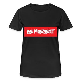 Be Present - Women's Breathable T-Shirt - black - Front - AI Model Female 172 light (172cm)
